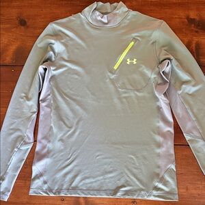 Under Armour Gray Performance Top with Neon Detail